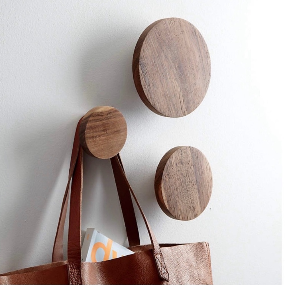CB2 Wood Dot Wall Hooks Set